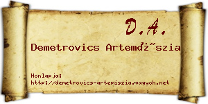 Demetrovics Artemíszia névjegykártya